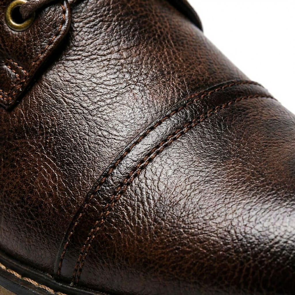 Brown Black Leather Ankle Boots