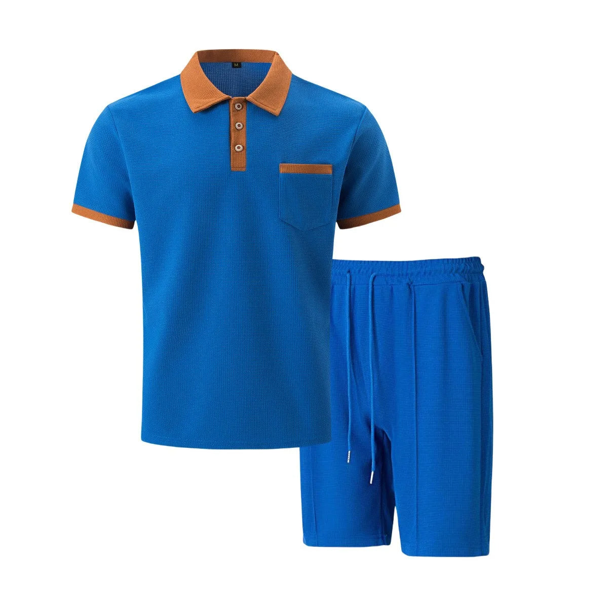 Men's Cotton Polo Shorts Set Vintage Style