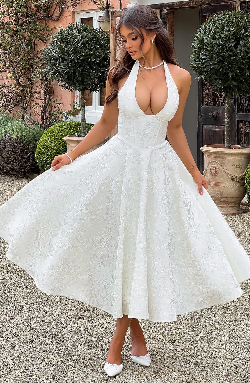 Elegant V-Neck Party Dress for Women