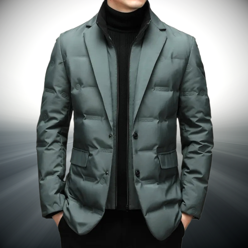 Classic Fit Quilted Mens Blazer Coat