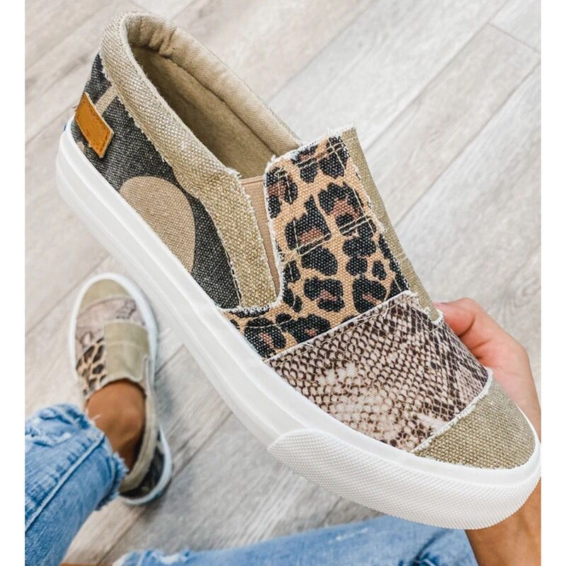 Comfortable Womens Slip On Leopard Shoes