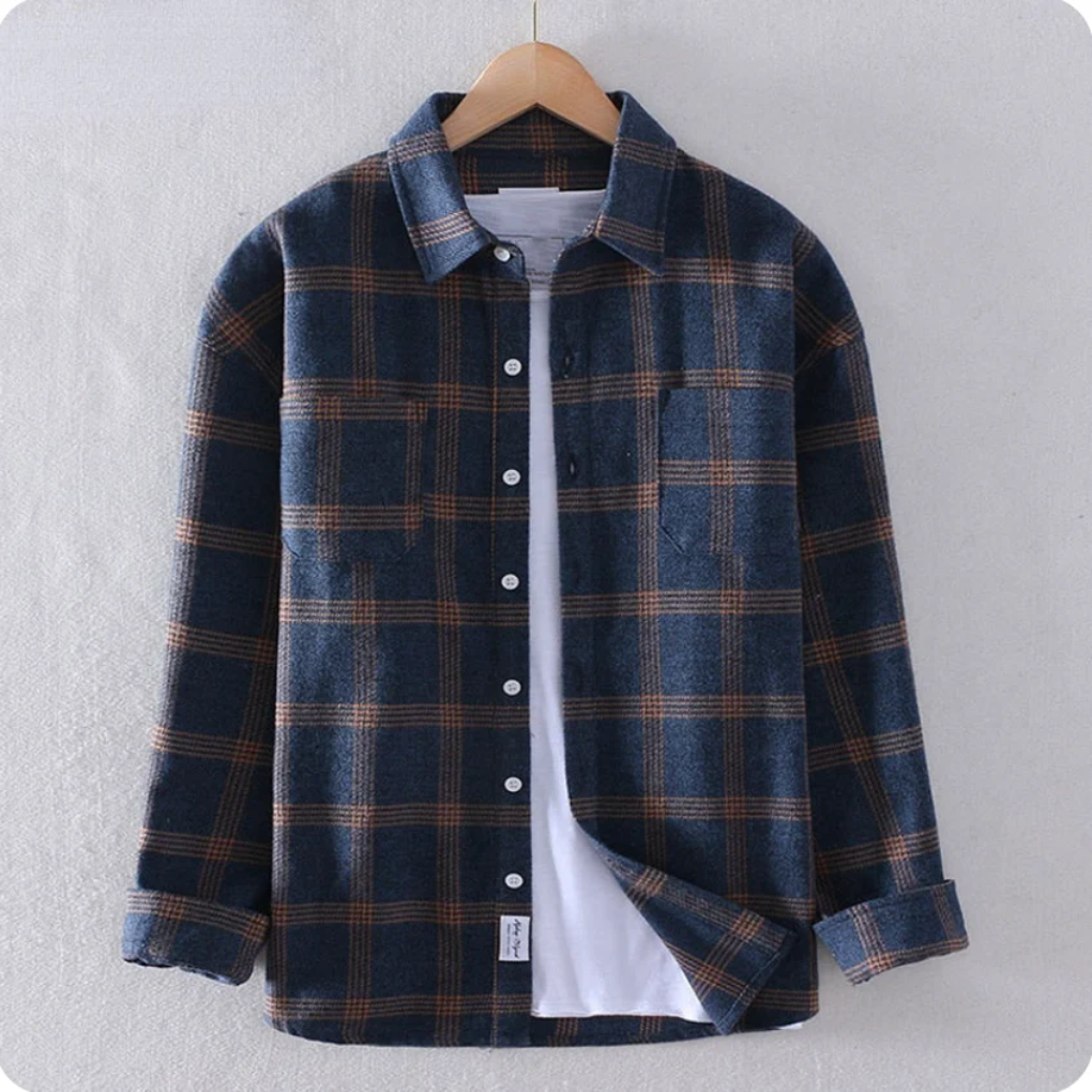 Men's Plaid Flannel Shirt Classic Style