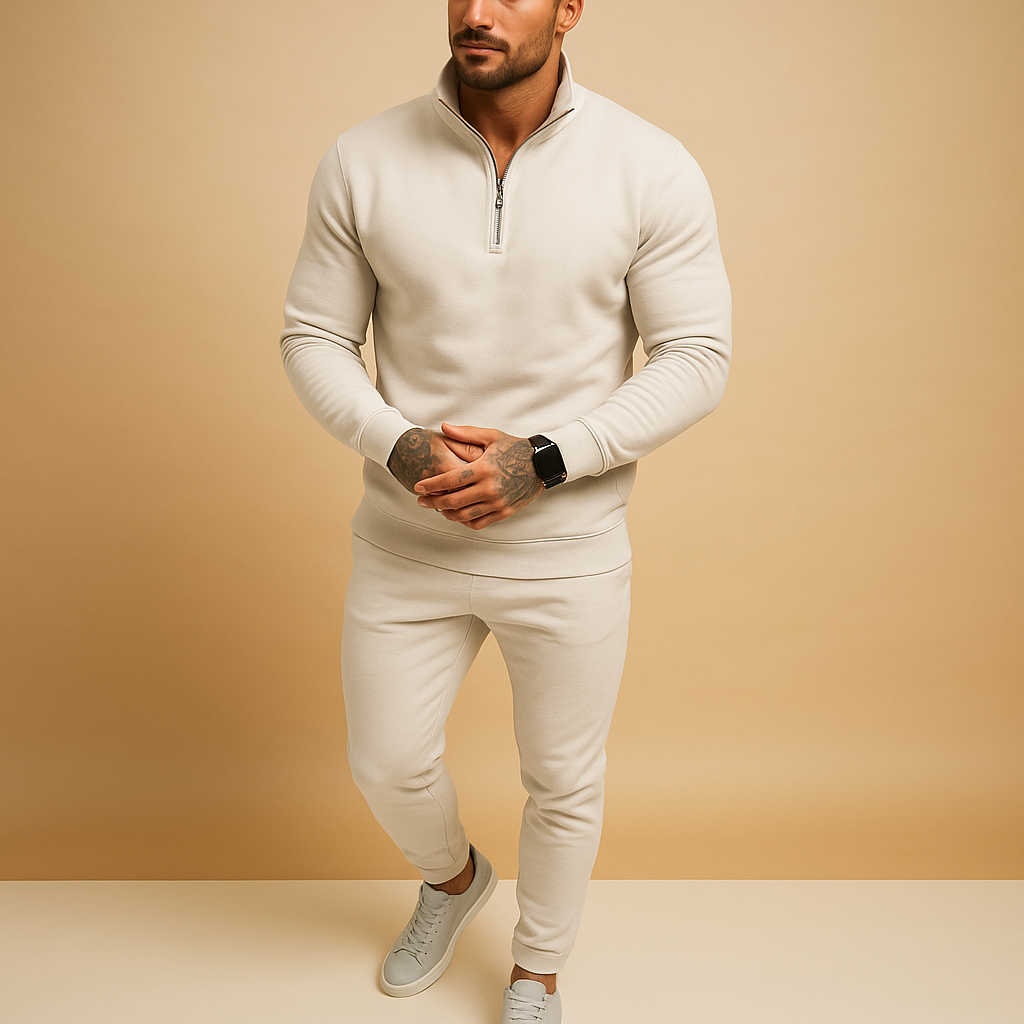 Men's Jogging Suit Half-Zip Sweater Pants