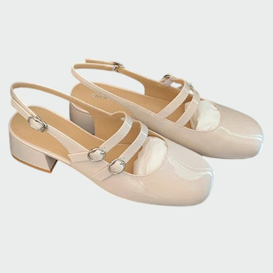 Elegant Women's Classic Double Buckle High Heel Shoes