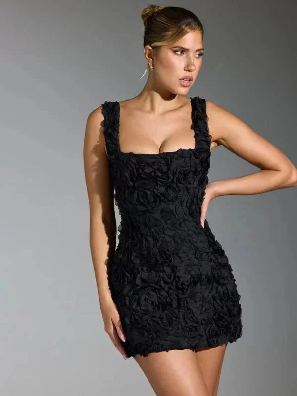 Women's Floral Mini Dress With Straps