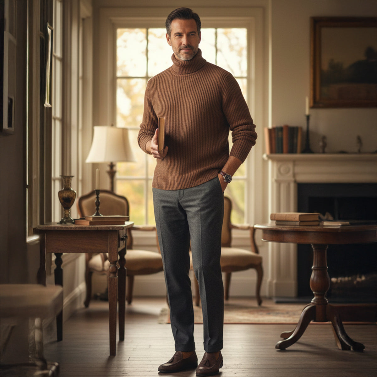 Men's Soft Knit Turtleneck Sweater