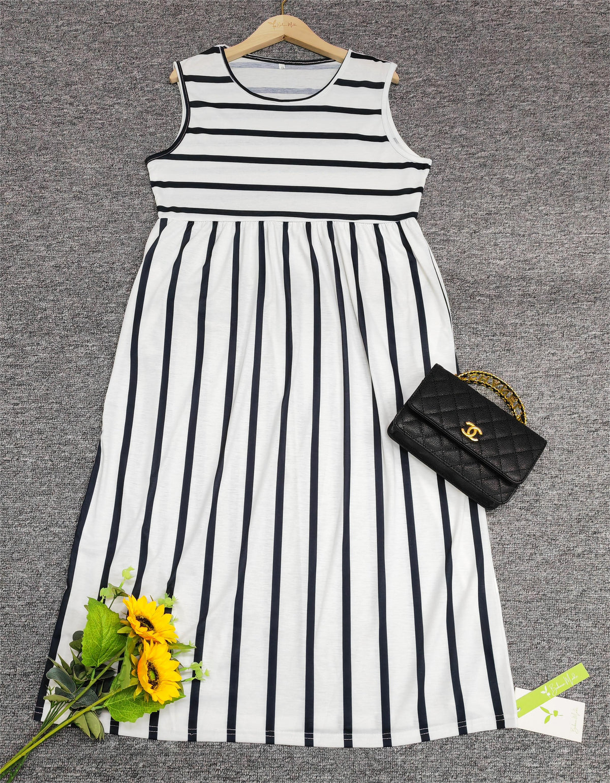 Image of Linda | Women's Sleeveless A-Line Midi Dress