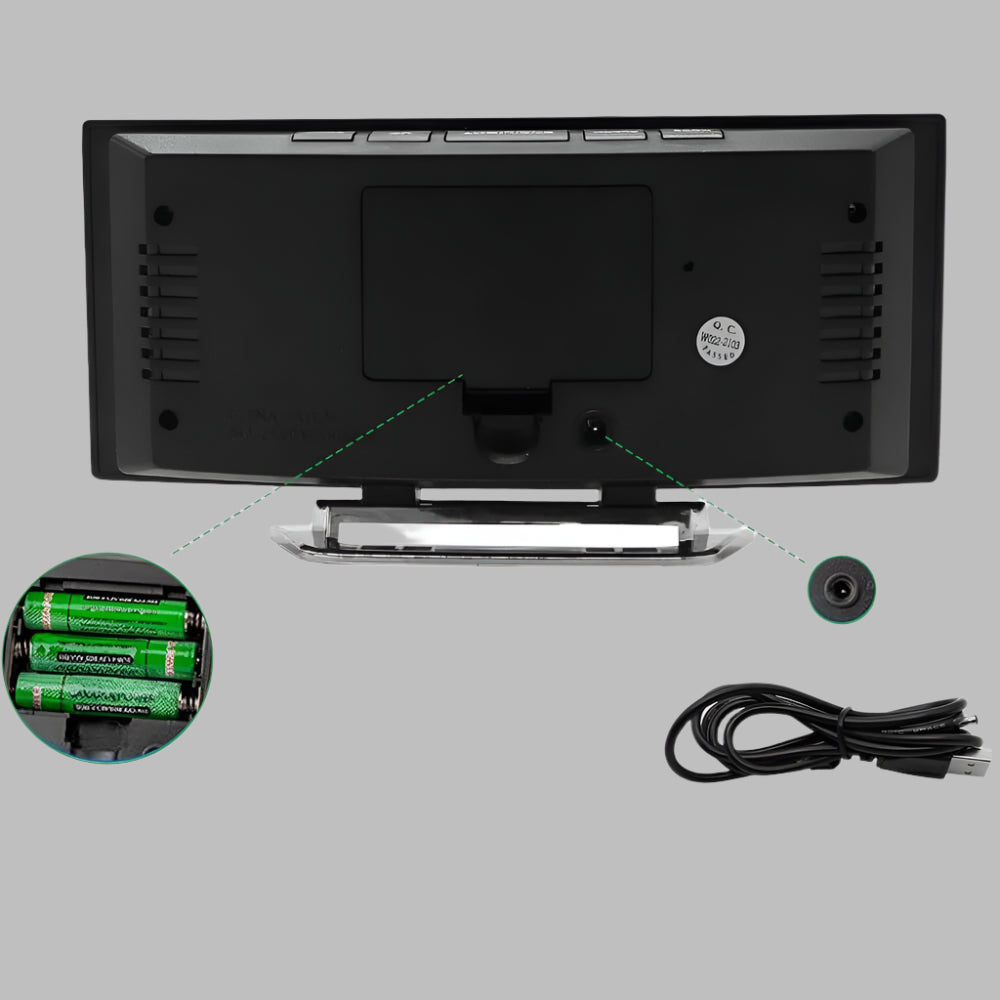 Curved Led Digital Alarm Clock
