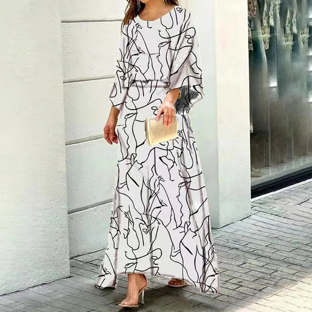 Vibrant Floral Long Summer Dress