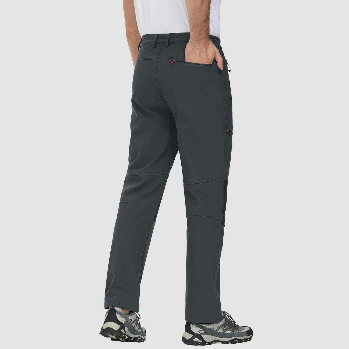 Men's Fleece-Lined Ski Pants Water-Resistant 4 Zip Pockets