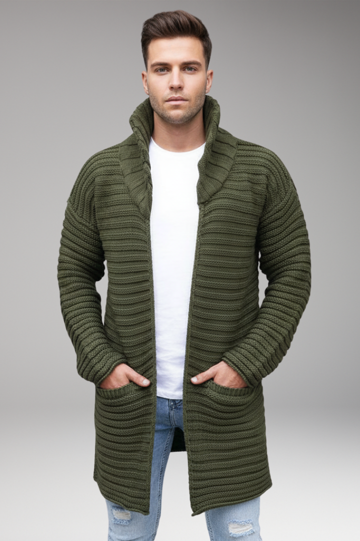Men's Knit Cardigan Sweater with Pockets