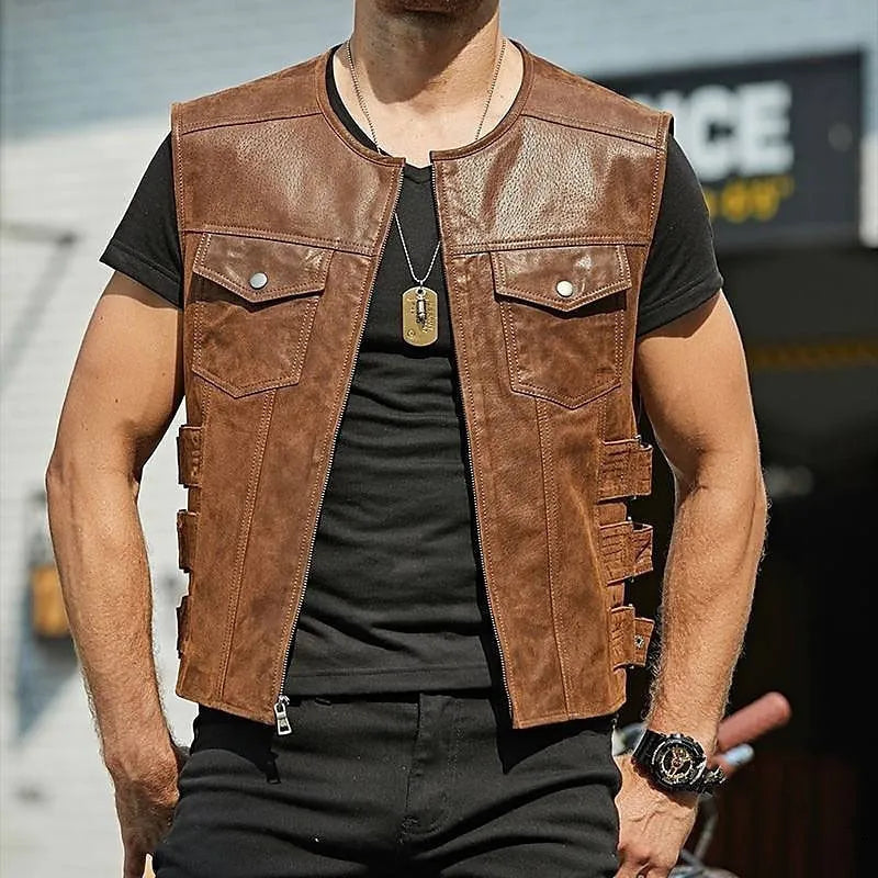 Men's Leather Vest