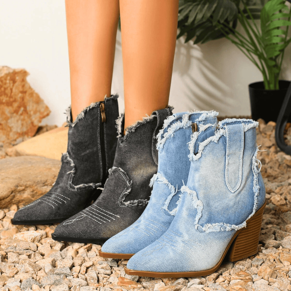 Women's Boots Exposed Edge Detailing