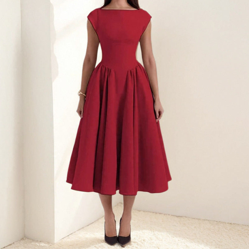Image of Rita | Women's Sleeveless A-Line Midi Dress