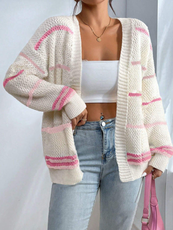 Image of Sadie | Women's Oversized Striped Cardigan