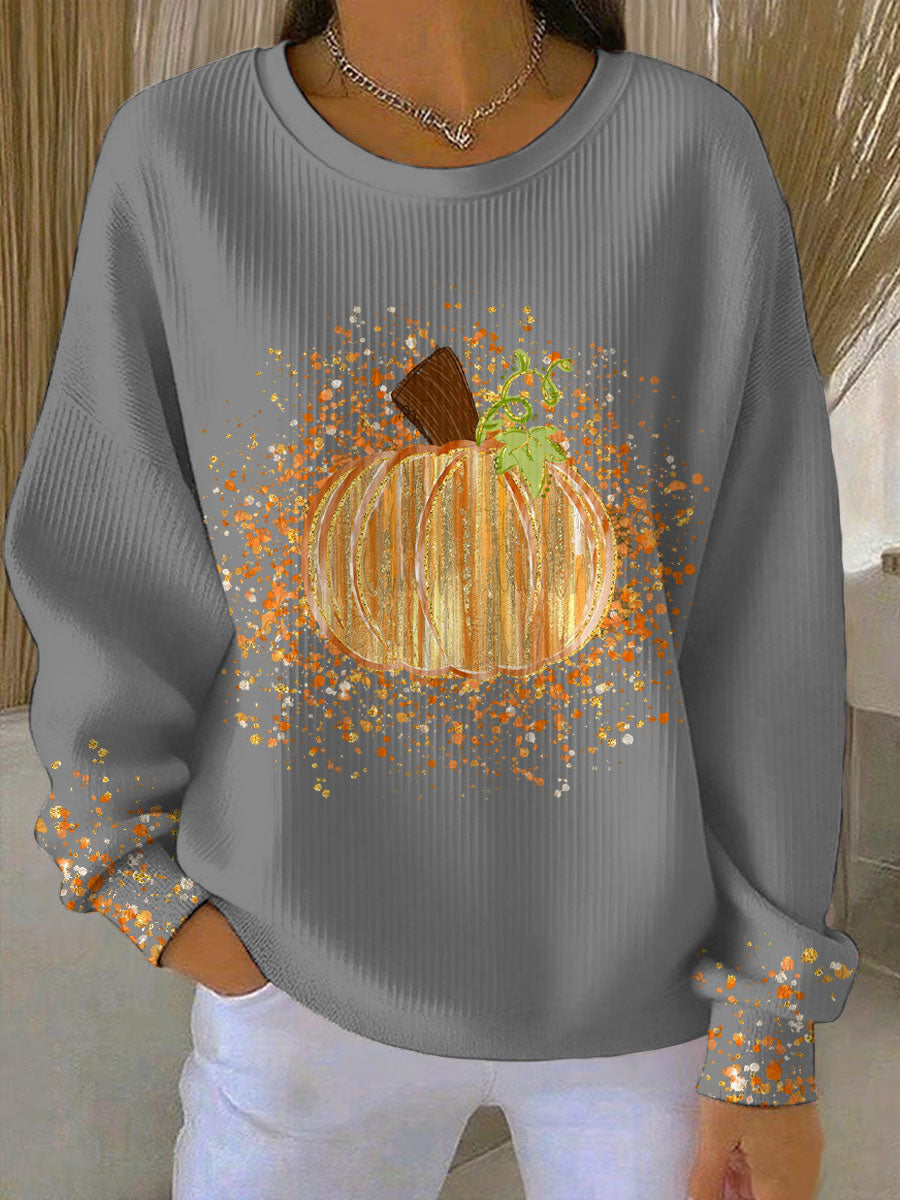 Women's Graphic Sweatshirt Pumpkin Print