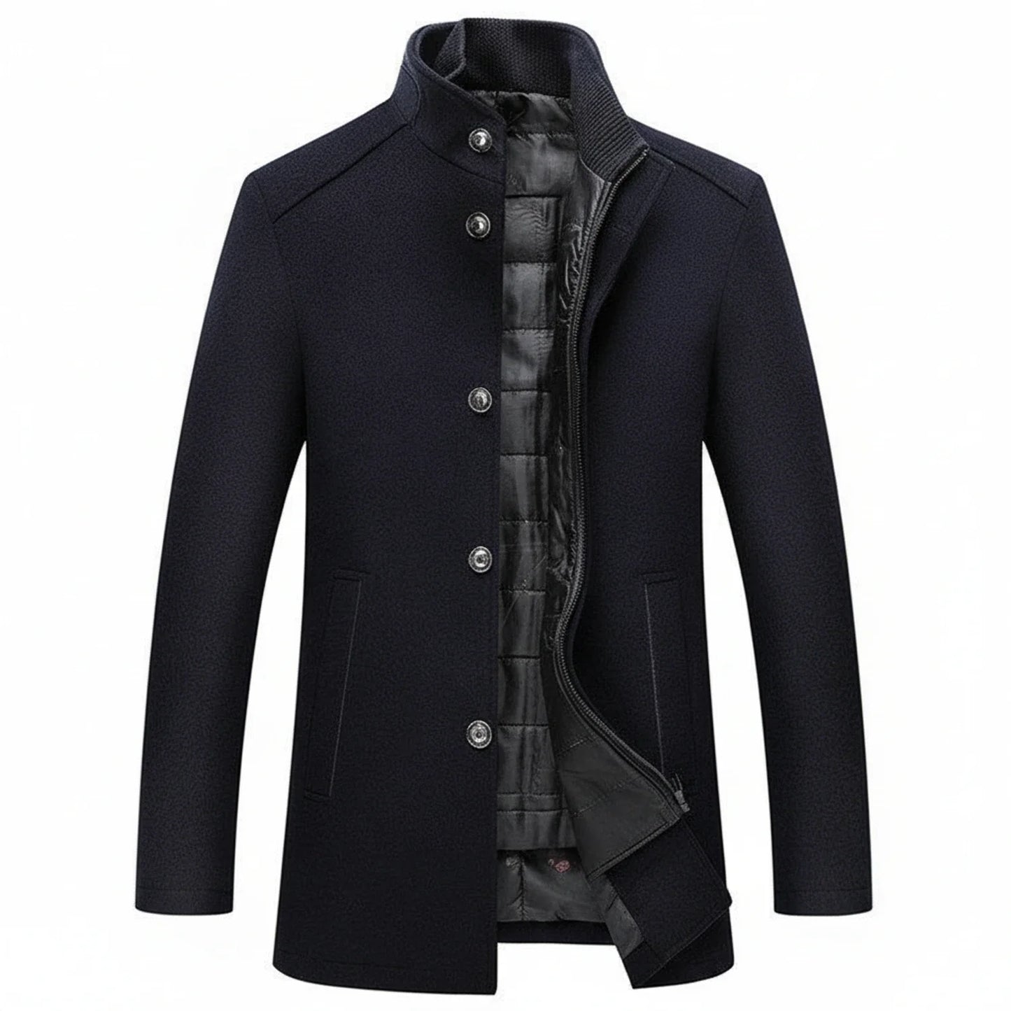 Men's Mid-Length Winter Coat Stand Collar