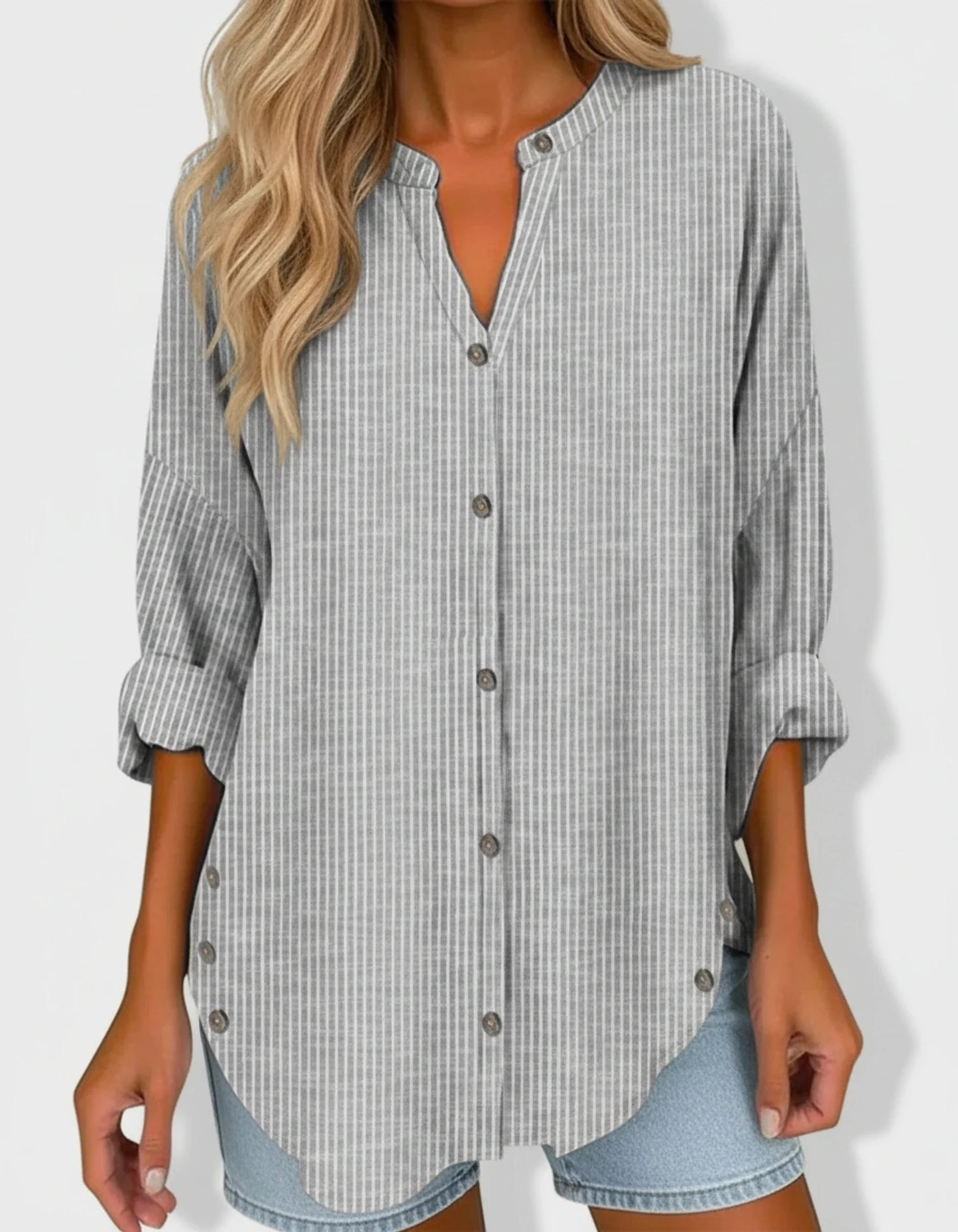Women's Striped Button Down Shirt Cotton