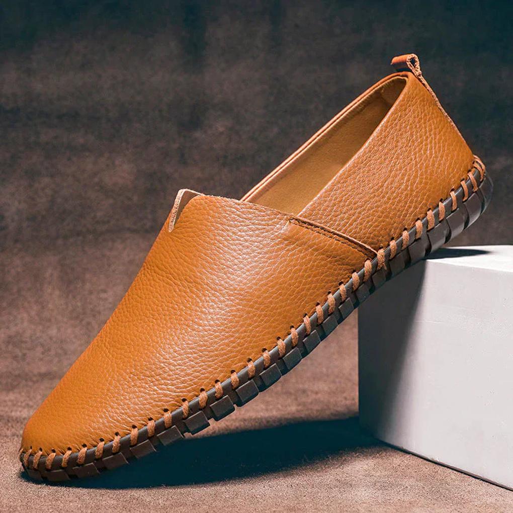 Men's Slip On Loafers Matte Genuine Leather