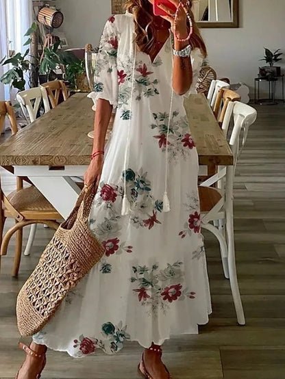 Fashionable Floral Long Summer Dress