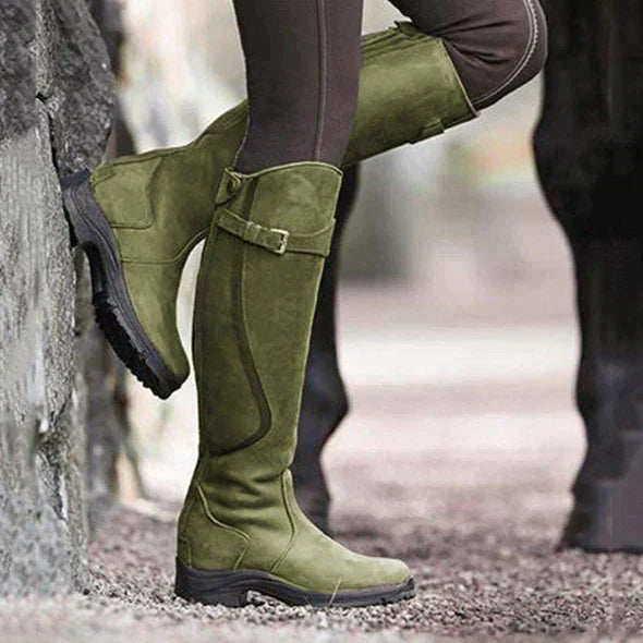 Women's Waterproof Knee-High Boots Non-Slip Sole Brown