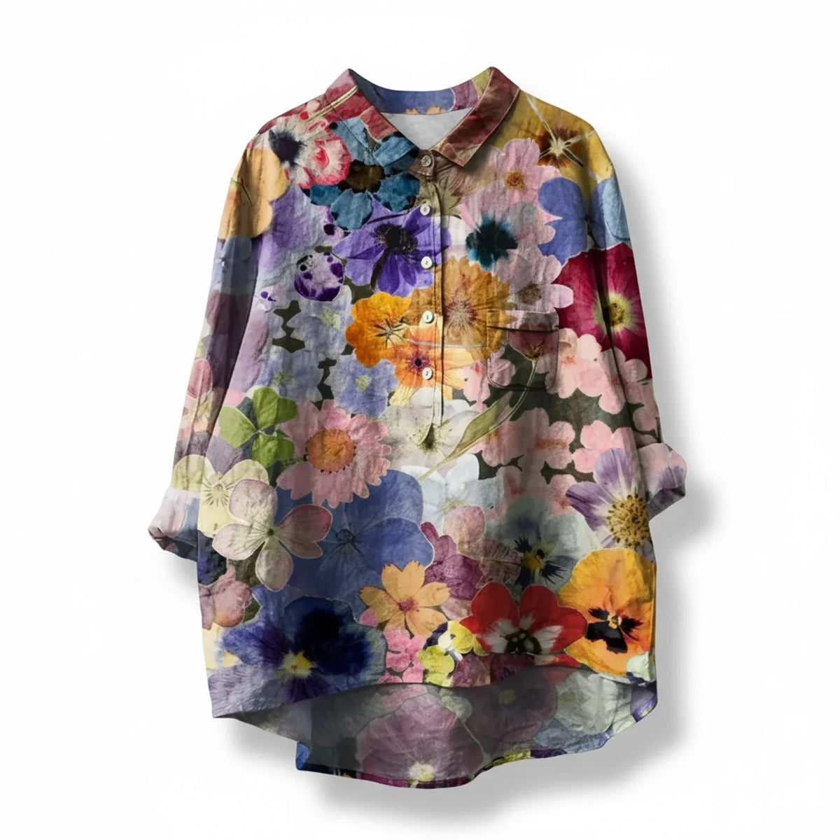 Pretty Floral Women's Summer Blouse Top