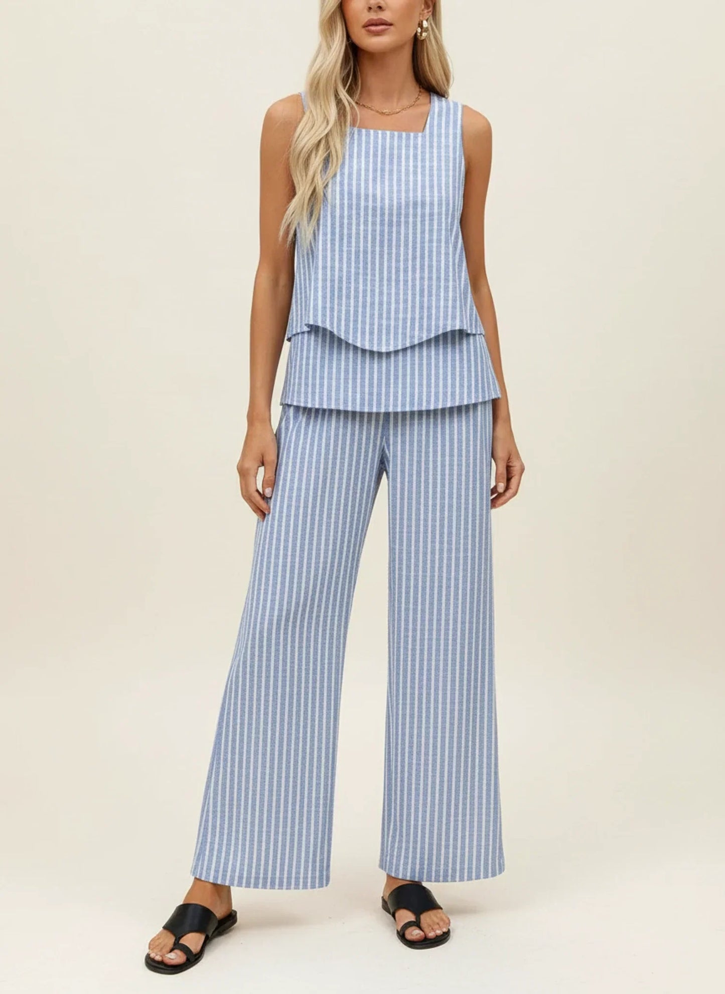 Women's Flowy Capri Pants Outfit Set