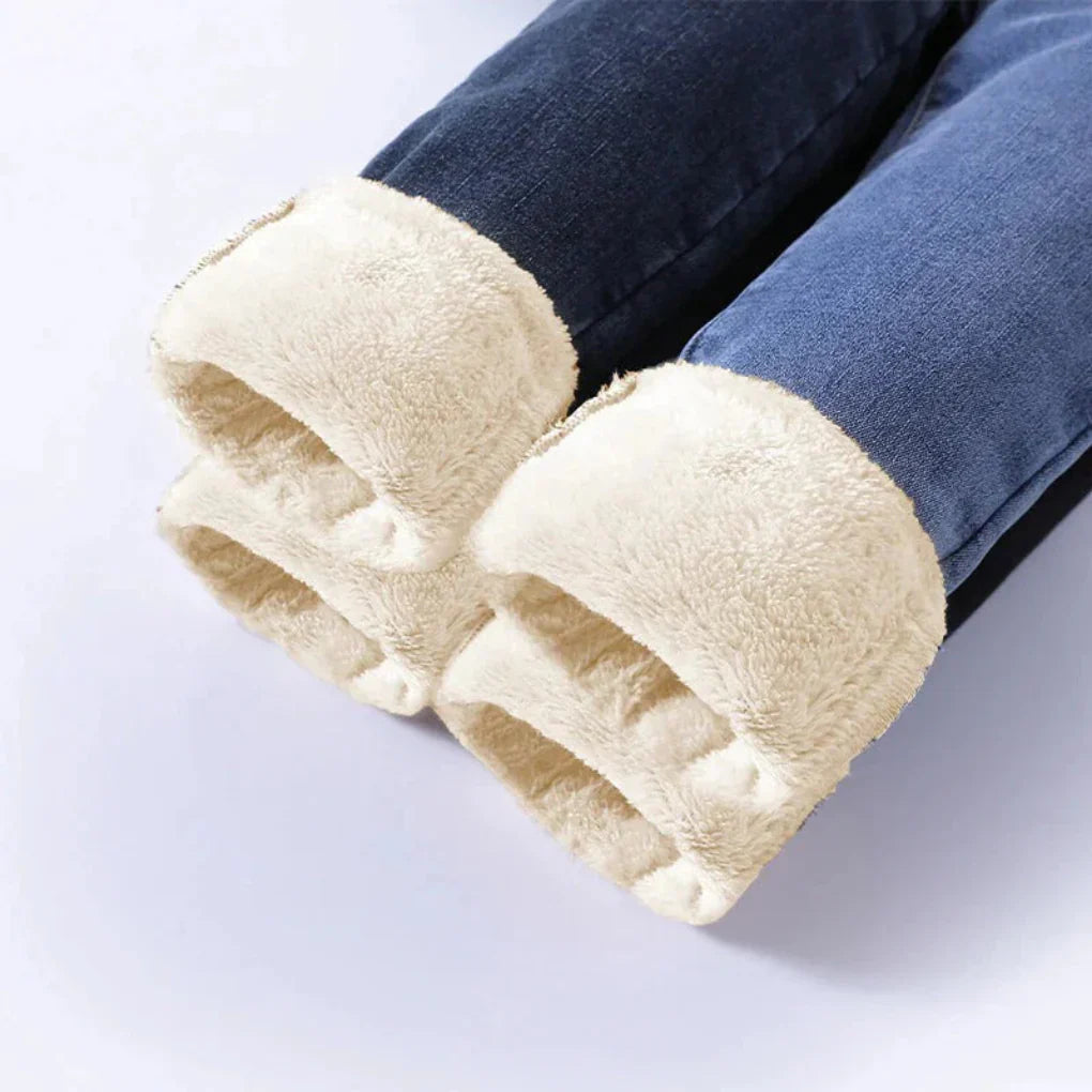Women's High Waist Winter Jeans Thermal Lined