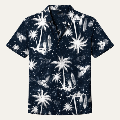 Ridgewind Men's Hawaiian Shirt Coconut Print Tropical - VibreMode