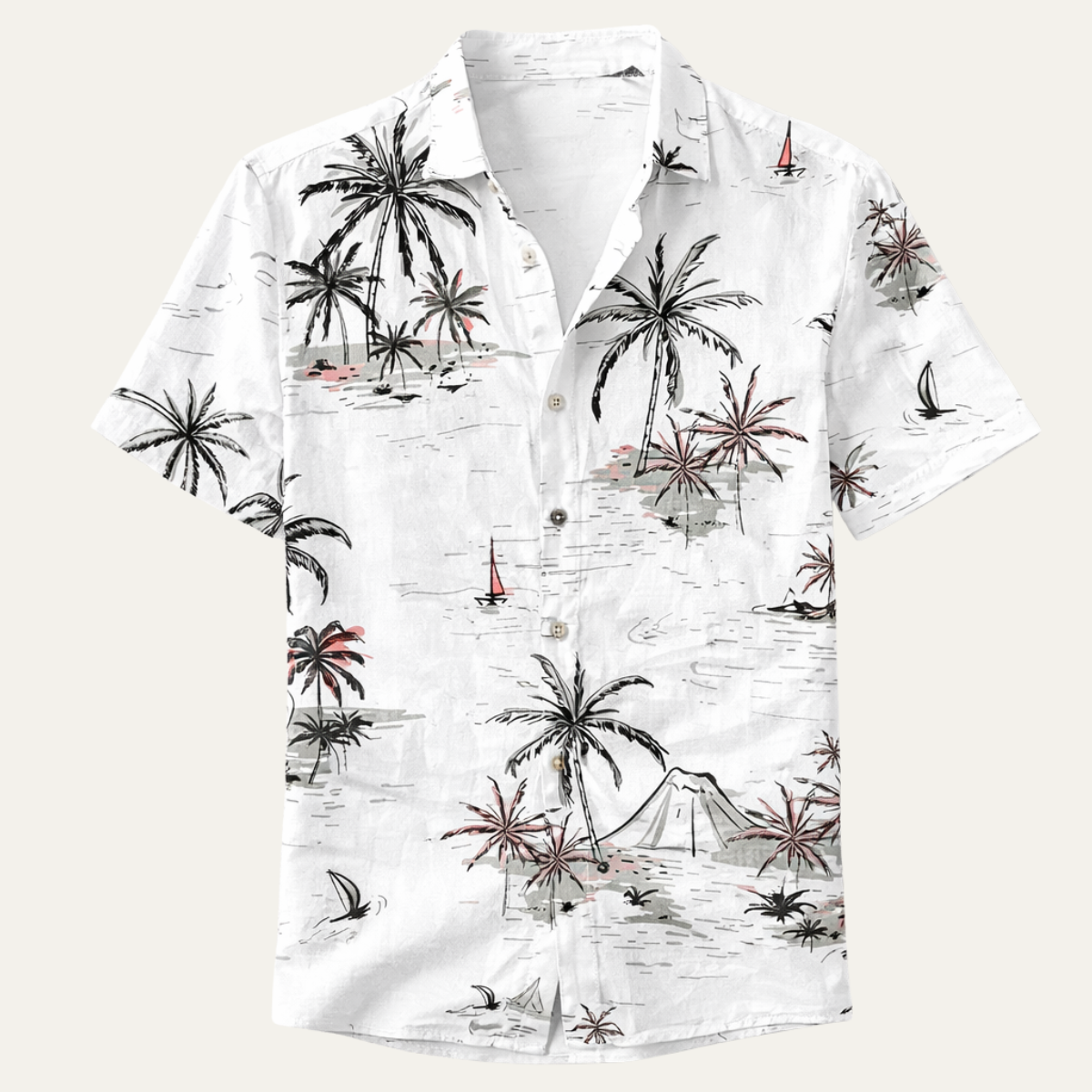 Men's Hawaiian Shirt Tropical Print Coconut Design - VibreMode