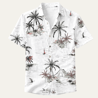 Men's Hawaiian Shirt Tropical Print Coconut Design - VibreMode