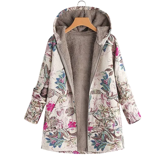 Women's Floral Hooded Jacket - VibreMode