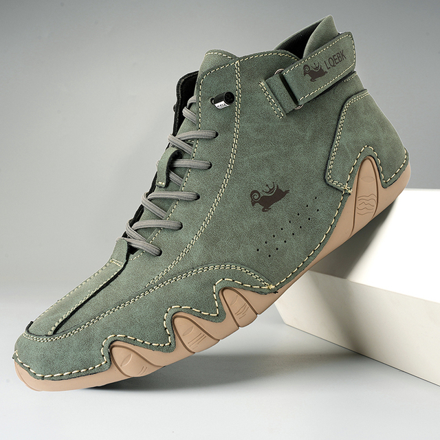 Waterproof Synthetic Leather High Top Slip On Shoes