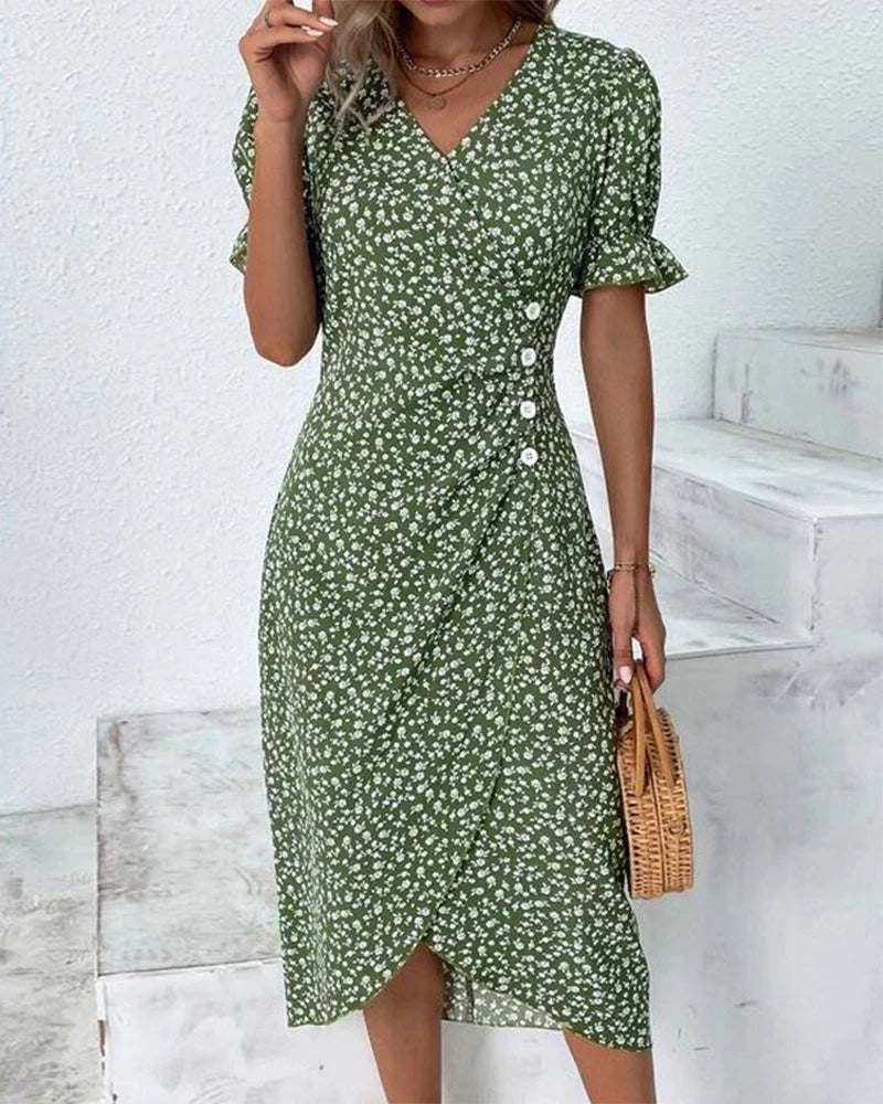 Evelyn Women's Wrap Midi Dress