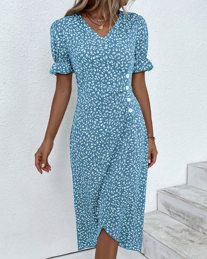 Charlene | Floral V-Neck Summer Dress