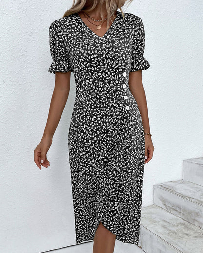 Charlene | Floral V-Neck Summer Dress