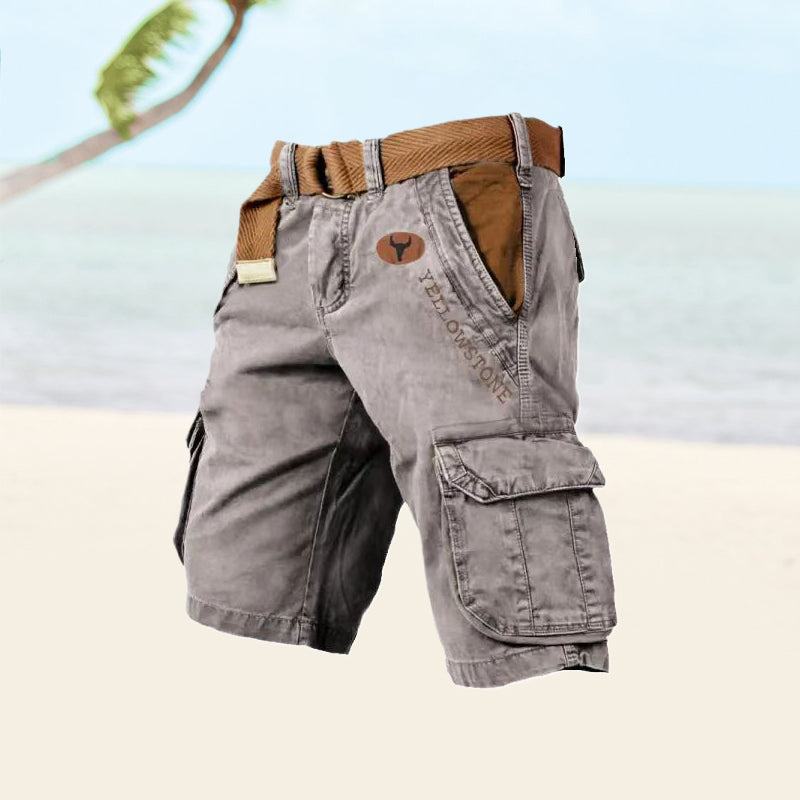 Men's Cargo Shorts Comfortable Versatile Beige - VibreMode