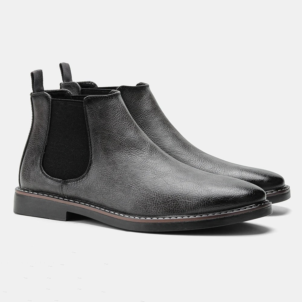 Men's Chelsea Boots Waterproof Elastic Sides Black