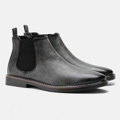 Men's Chelsea Boots Waterproof Elastic Sides Black
