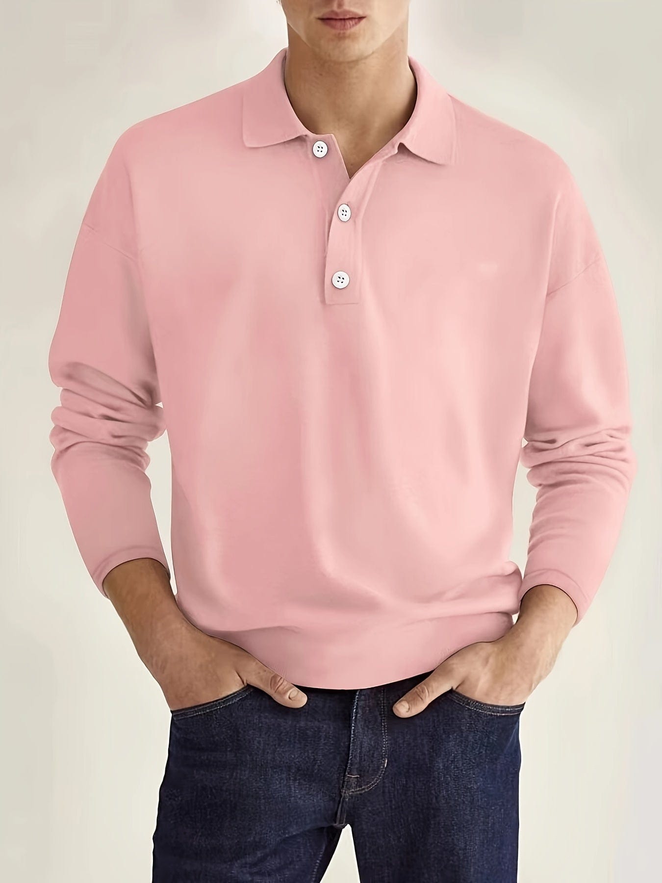 Men's Polo Shirt Long-Sleeve Cotton