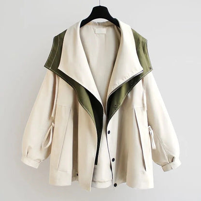 Relaxed Fit Women's Spring Parka Coat - VibreMode