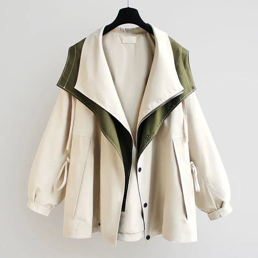 Relaxed Fit Women's Spring Parka Coat - VibreMode
