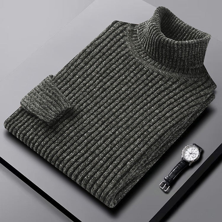 Men's High Neck Ribbed Sweater