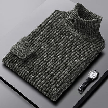 Men's High Neck Ribbed Sweater