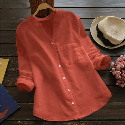 Women's Linen Cotton Blend Shirt - VibreMode