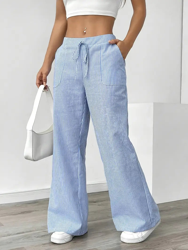Comfortable Loose Fit Striped Pants