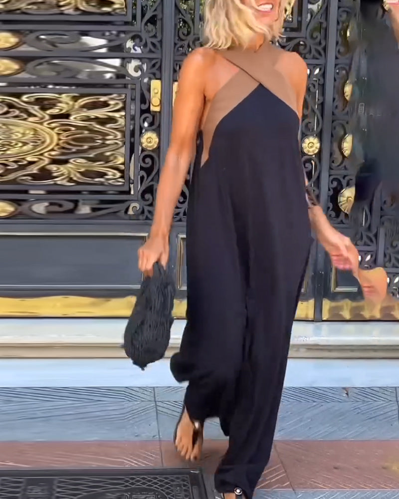 Sleek Strapless Two Tone Formal Dress