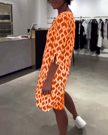 Stylish Patterned Mini Dress