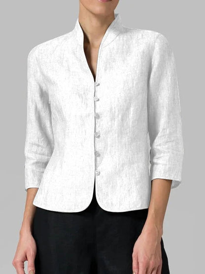 Women's Linen Blazer Elegant Beige