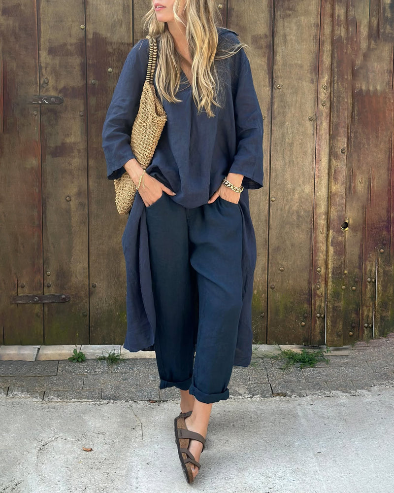 Women's Wide Leg Two-Piece Set Loose Fit - VibreMode